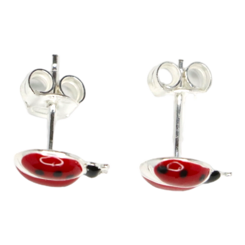 Red ladybug stud earrings