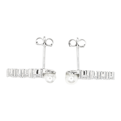 Pearl earrings zirconia silver 925